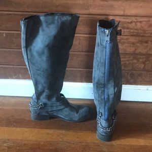 Aldo grey cowboy chain boots